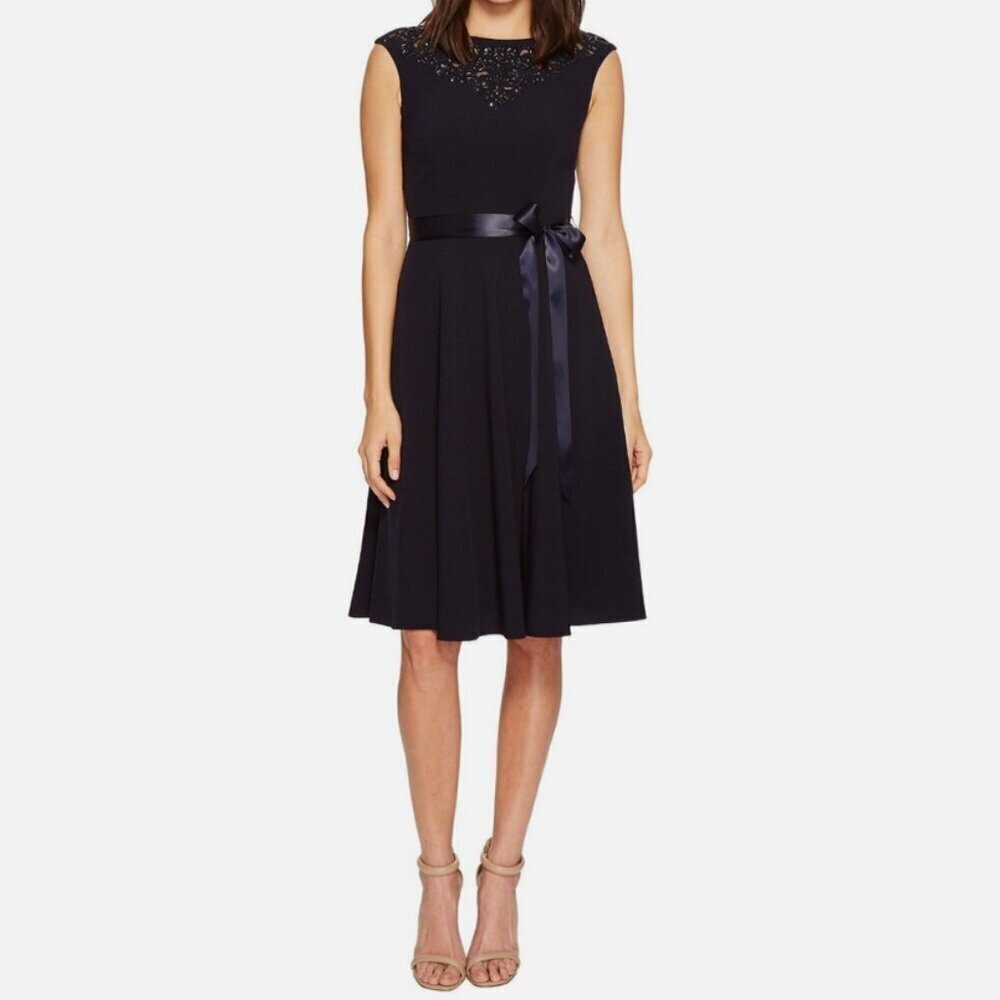NWT Tahari navy cocktail dress 8 A-line